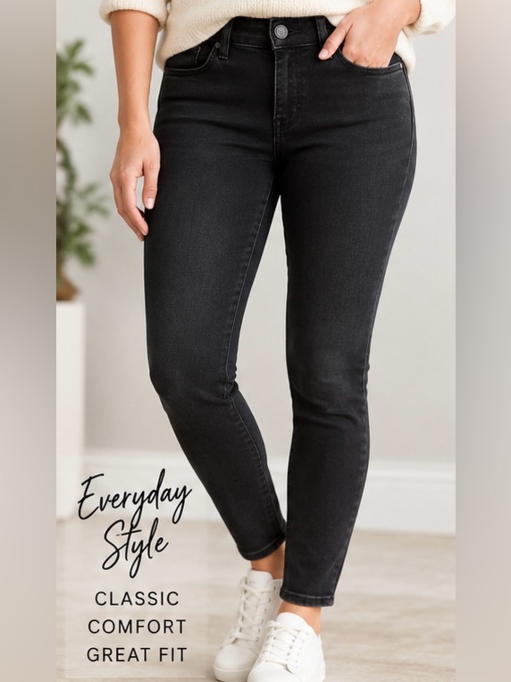 AMERICAN EAGLE THE DREAM JEAN BLACK HIGH RISE SKINNY JEANS (8) SHORT